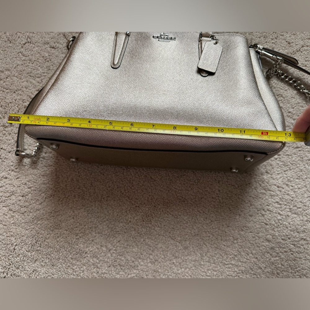 Coach Silver Satchel with Dual Handles and Detachable Strap - Picture 5 of 8